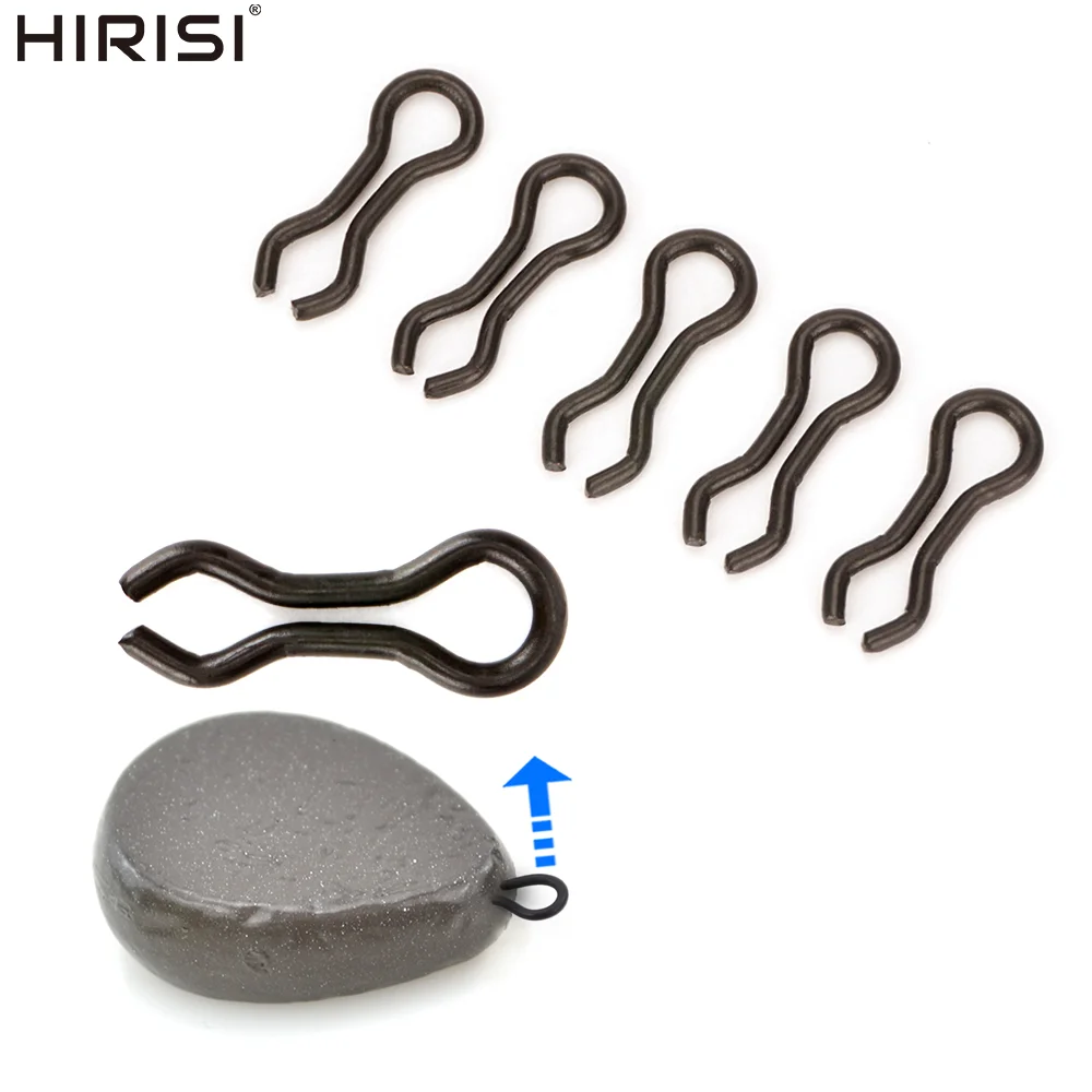 Hirisi 40 Stück Angelblei-Schnellverschlüsse für Karpfenangeln, Blei-Schlaufeinsätze, Sinker Eyes, Terminal Tackle Zubehör
