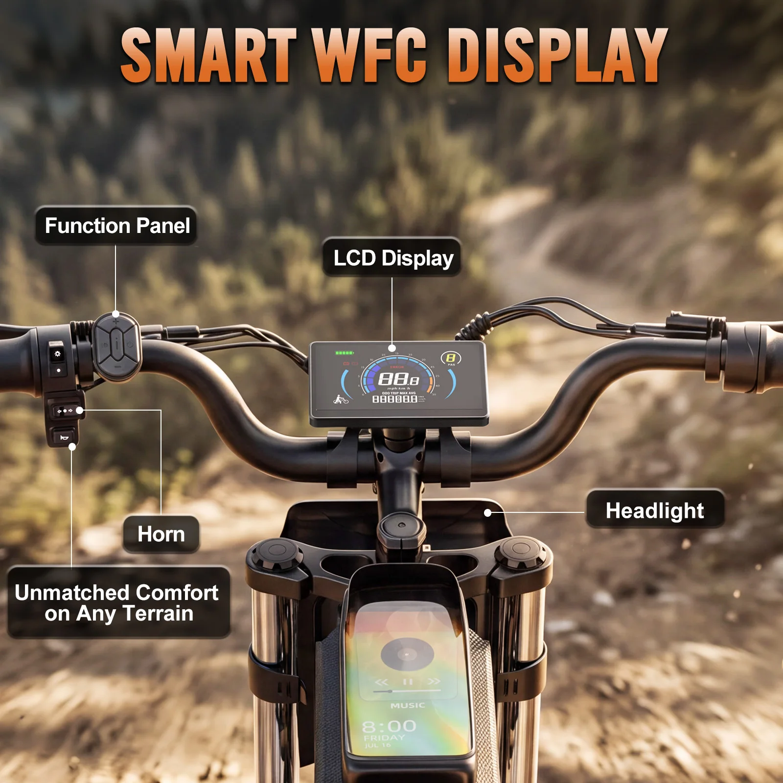 Peak 2000W Electric Dirt Bike for Adults 37MPH 52/25Ah Battery Hydraulic Brake Full Suspension Electric Motorcycle - view 3