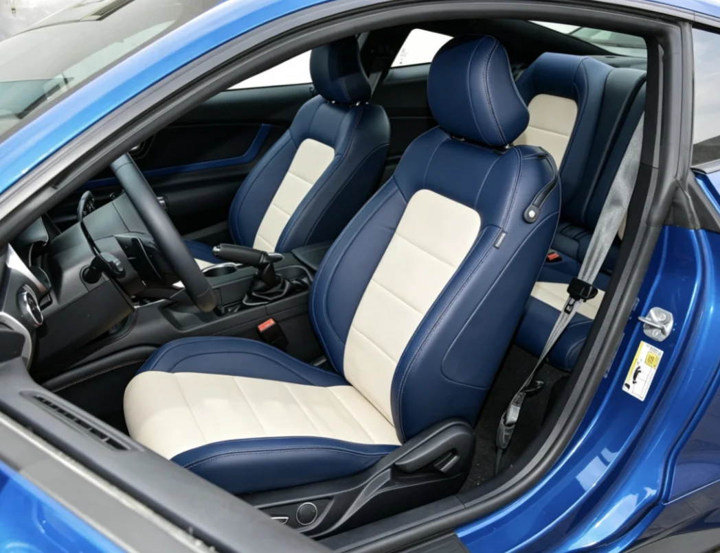 Für Mustang GT 2015~2022 Maßgefertigte Autositzbezüge Luxuriöses Nappaleder 100% Passgenau Innenraumzubehör 360 ° Vollständige Abdeckung – Detail 5