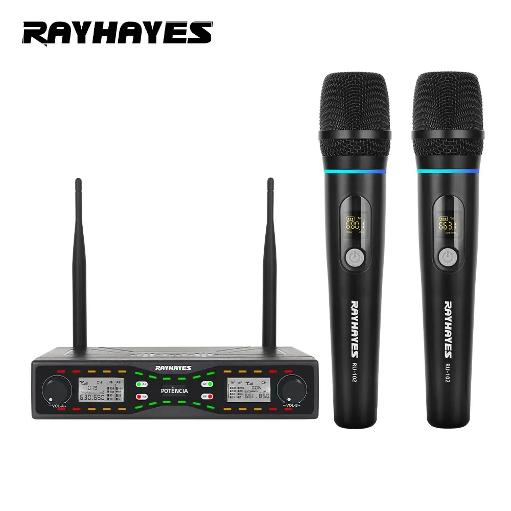 microfono-wireless-professionale-uhf-rayhayes-ru-102-design-ricaricabile-striscia-luminosa-rgb-a-effetto-respiro-distanza-di-ricezione-di-100-metri