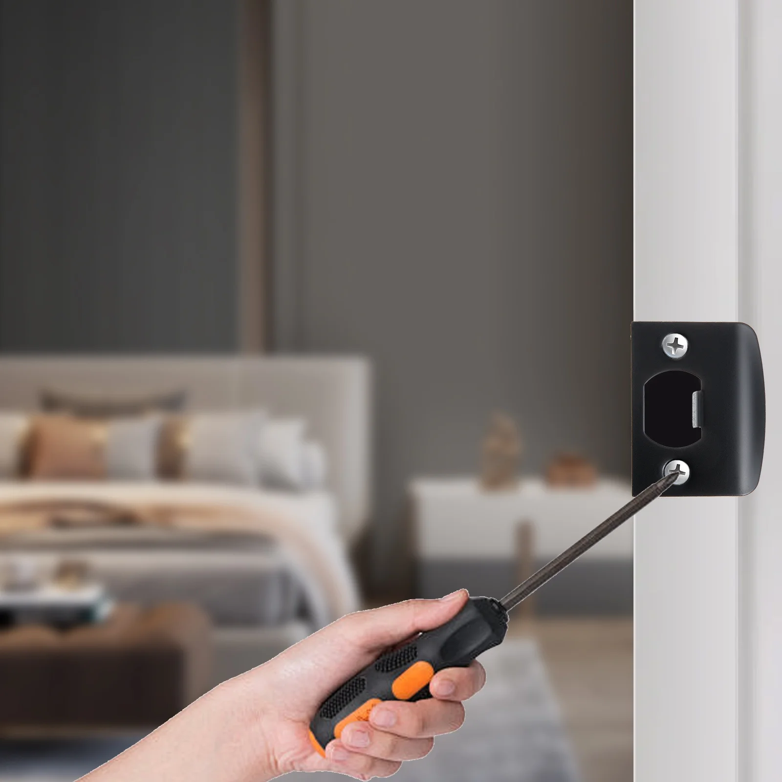 4 個のデッドボルトストライクプレートステンレス鋼ドア補強プレートロックスタビライザーセキュリティアップグレード交換