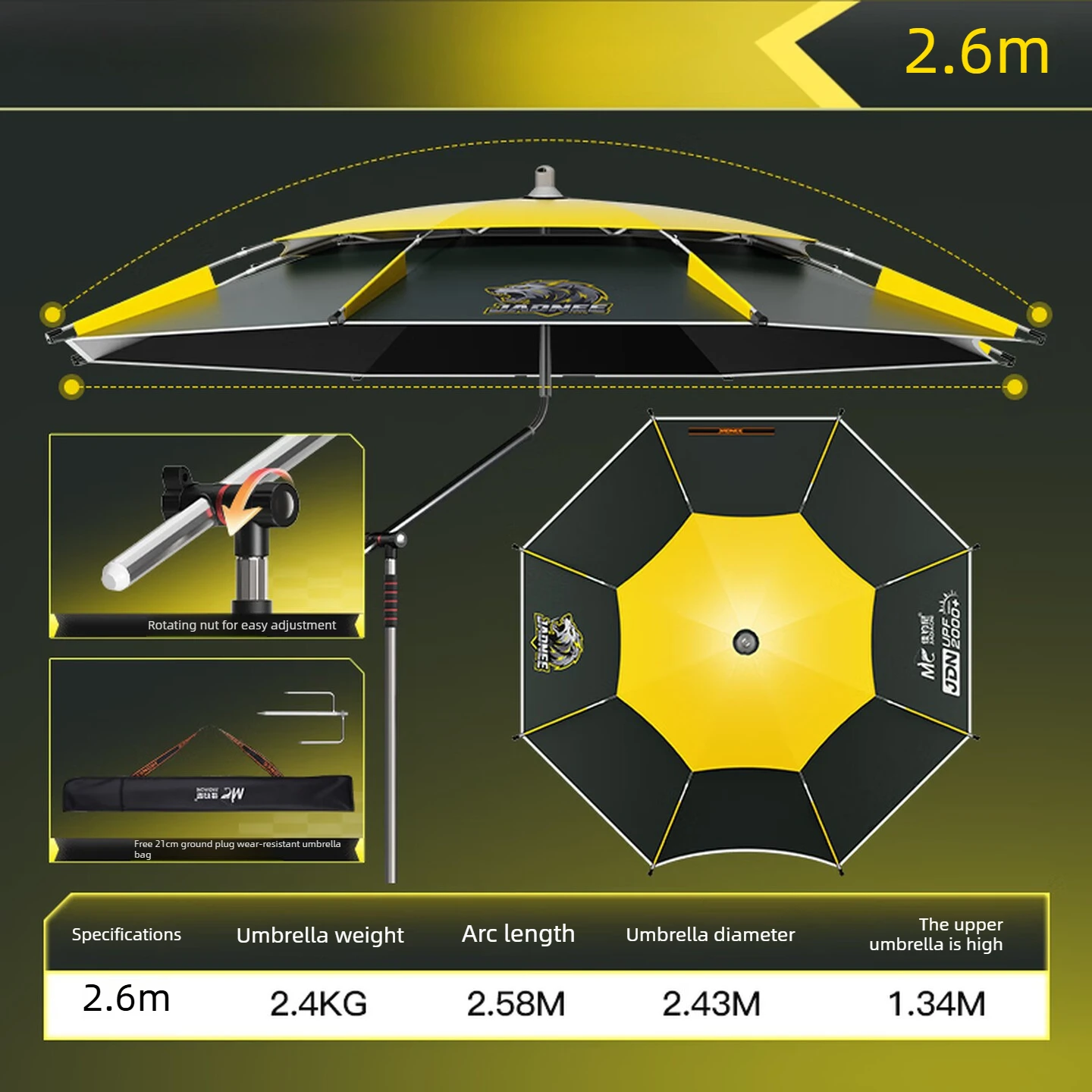 2.6m Fishing Umbrella Large Ca - đánh giá và giá Parasol Umbrella Large