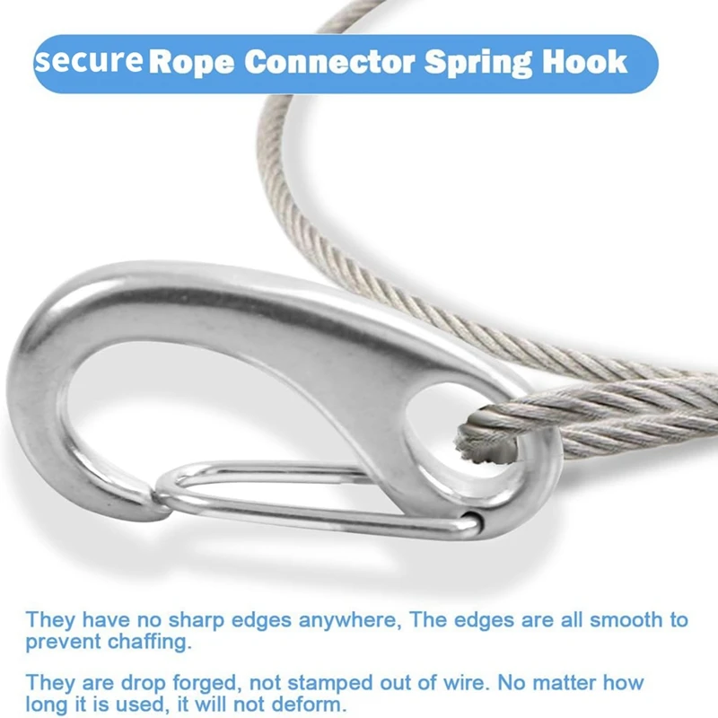 

Stainless Steel Marine Grade Rope Connector, Wire Rope Quick Release Buckle, Connecting Buckle, Spring Buckle