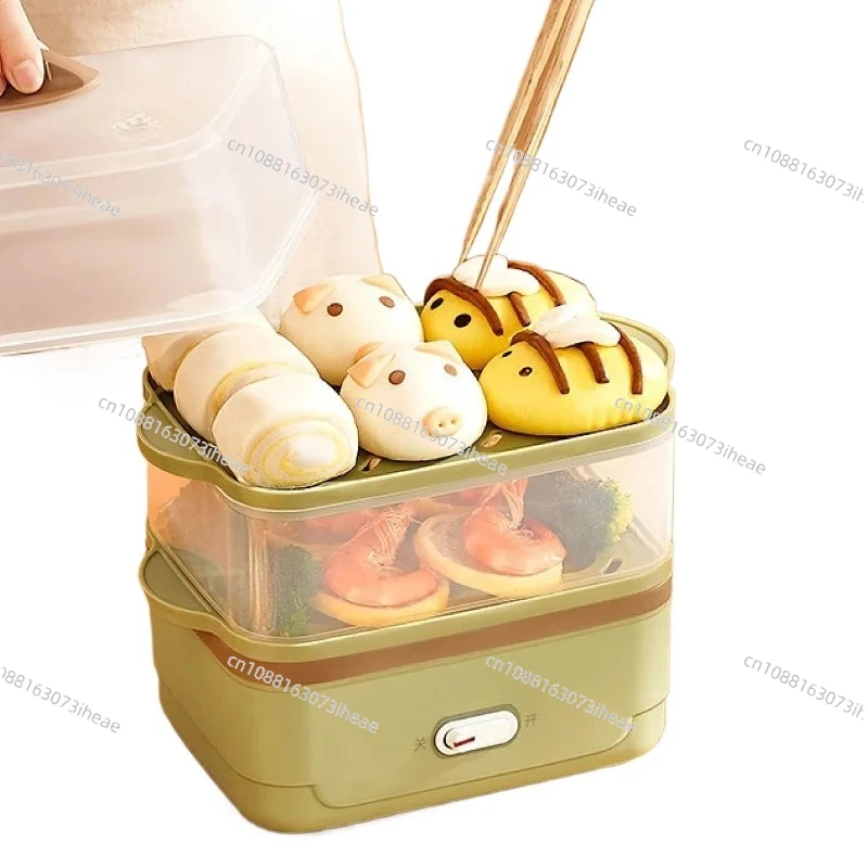 350W Egg Boiler Dormitory Double Layer Electric Steamer Home Fast Breakfast Machine Automatic Power Off Multifunction Pot 220V