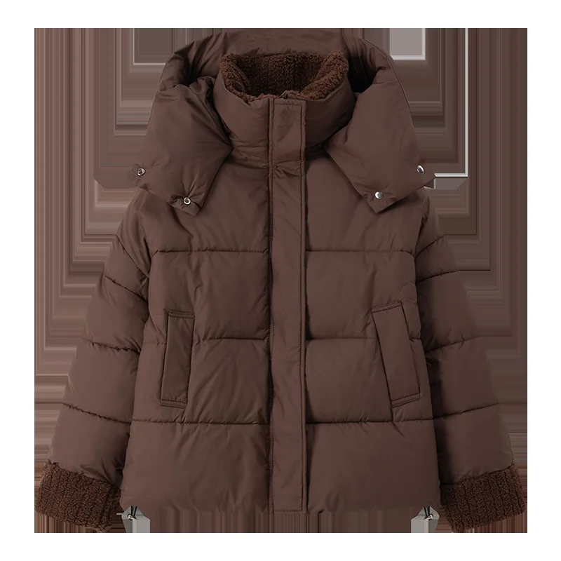 الشتاء الإناث سترة سترة لون نقي سستة امبسوول رفض طوق جيوب معطف المرأة Minimalsit معطف غير رسمي للنساء #5