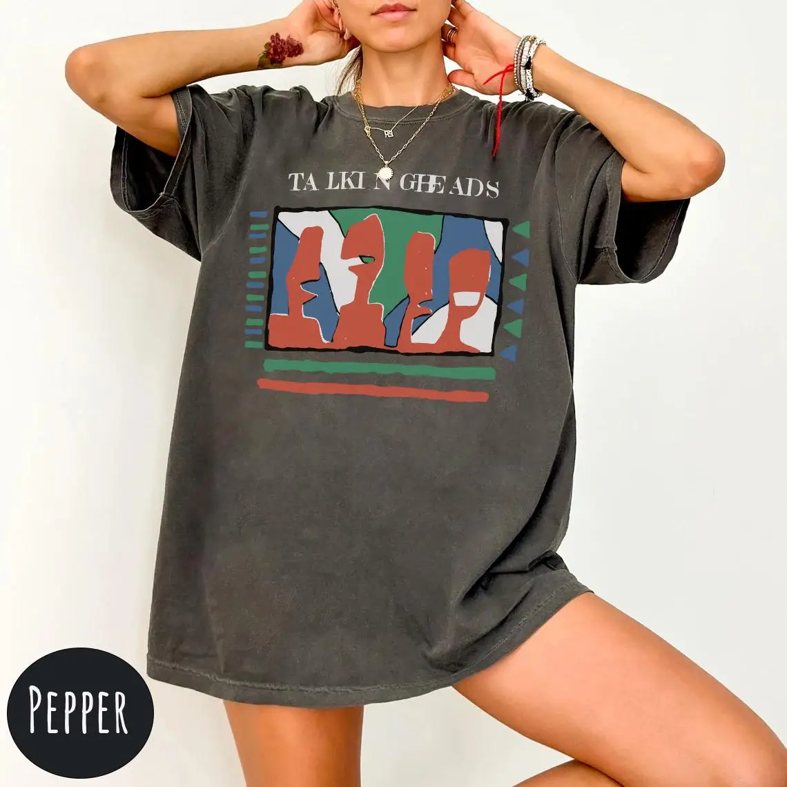 Talking Heads T-Shirt: Vintage Rock Band Tees Summer Round Neck Printed T-shirt