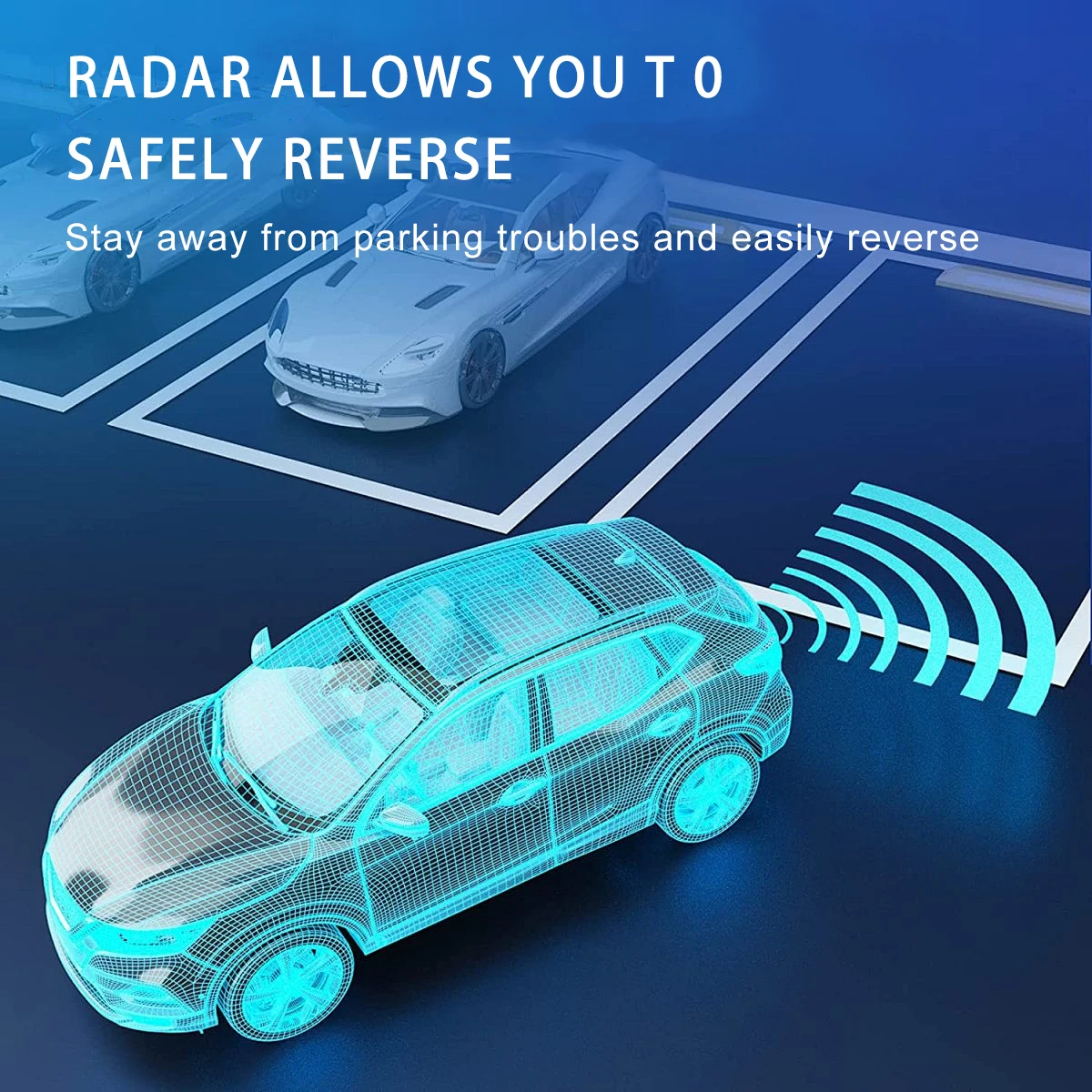 Sensor de estacionamiento LED Parktronic para coche con 4 sensores, sistema de detección de Monitor de Radar de estacionamiento de marcha atrás, pantalla retroiluminada de 22MM