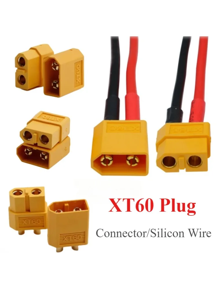Adaptateur de prise de connecteurs de balle XT60 mâles et femelles, avec fil en silicone 14 AWG pour Extension de batterie ESC Lipo Quadcopter Multicopter