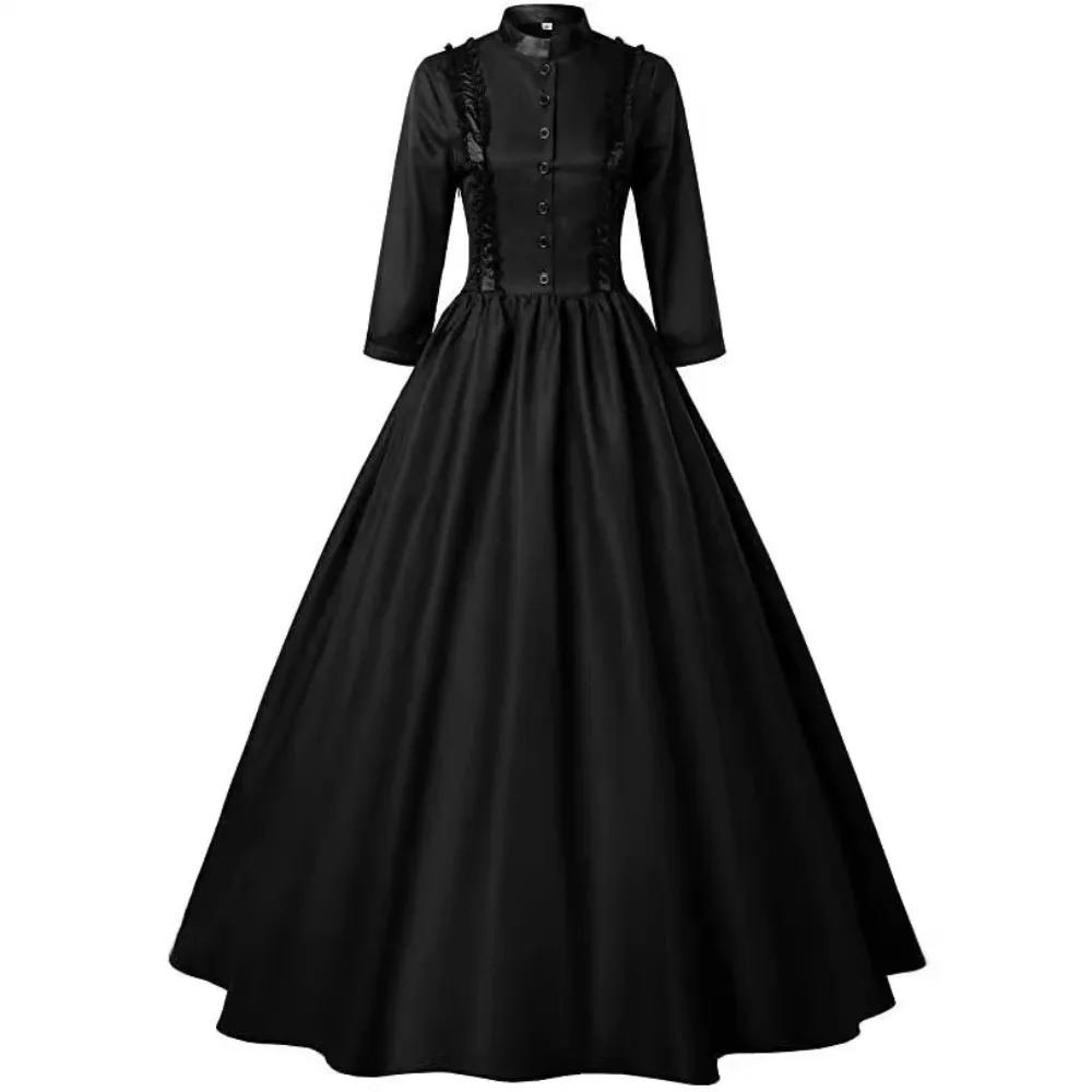 Exquisite Lace Detailing Ball Gown, High-Quality Fabric for Cosplay & Halloween Gothic Victorian Elegant Ladies Queen Costume -