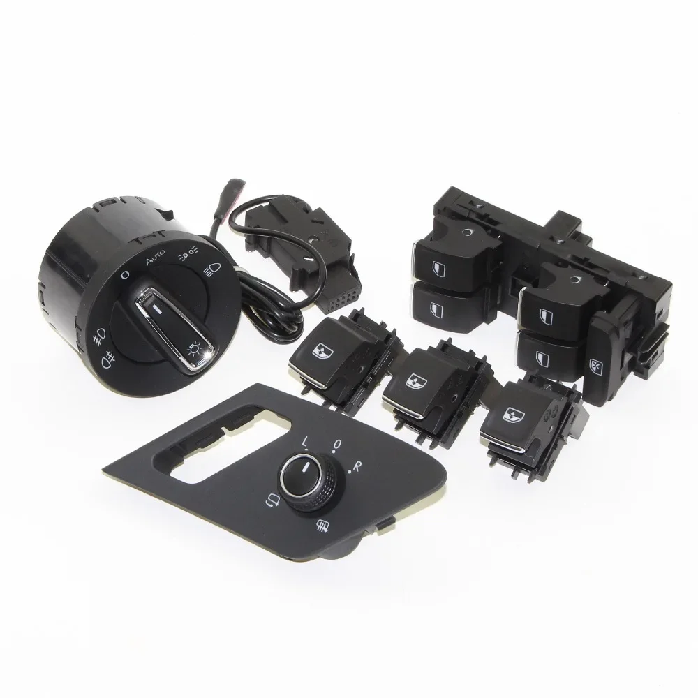 

7Pcs OEM Chrome Passenger Side Window Switch Button&Side Mirror Adjusting Control Switch Button 5GG 959 855 5GG 959 565C