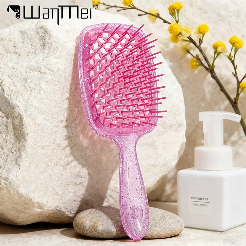 قطعة واحدة من مشط وسادة هوائية ذات أسنان واسعة ملونة من Bakhogold فرشاة شعر مضادة للكهرباء الساكنة مع تصميم مجوف لتدليك فروة الرأس #1