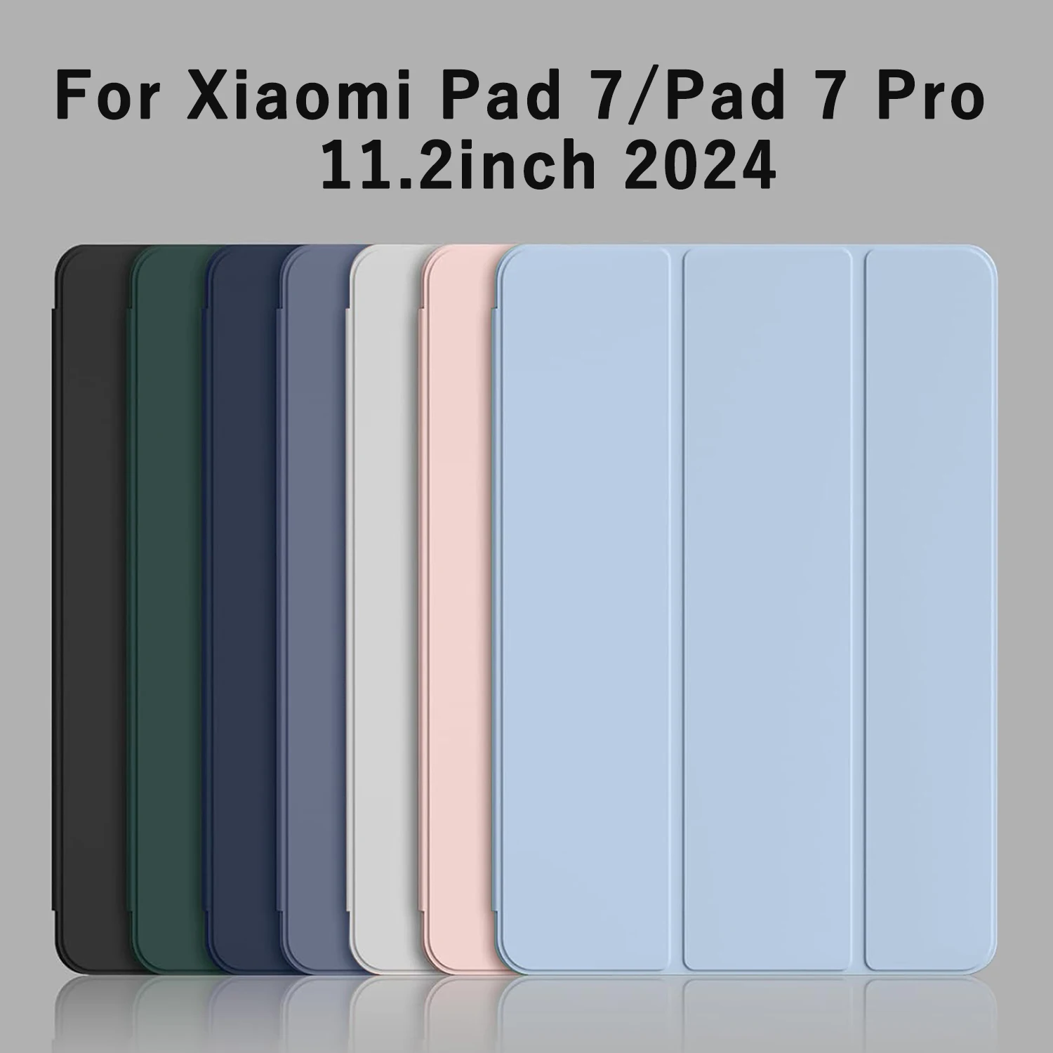 Tri-fold Flip Case For Xiaomi Pad 7/Pad 7 Pro 11.2 inch 2024 Magnetic Stand PU Leather Protective Cover Auto Sleep/Wake up