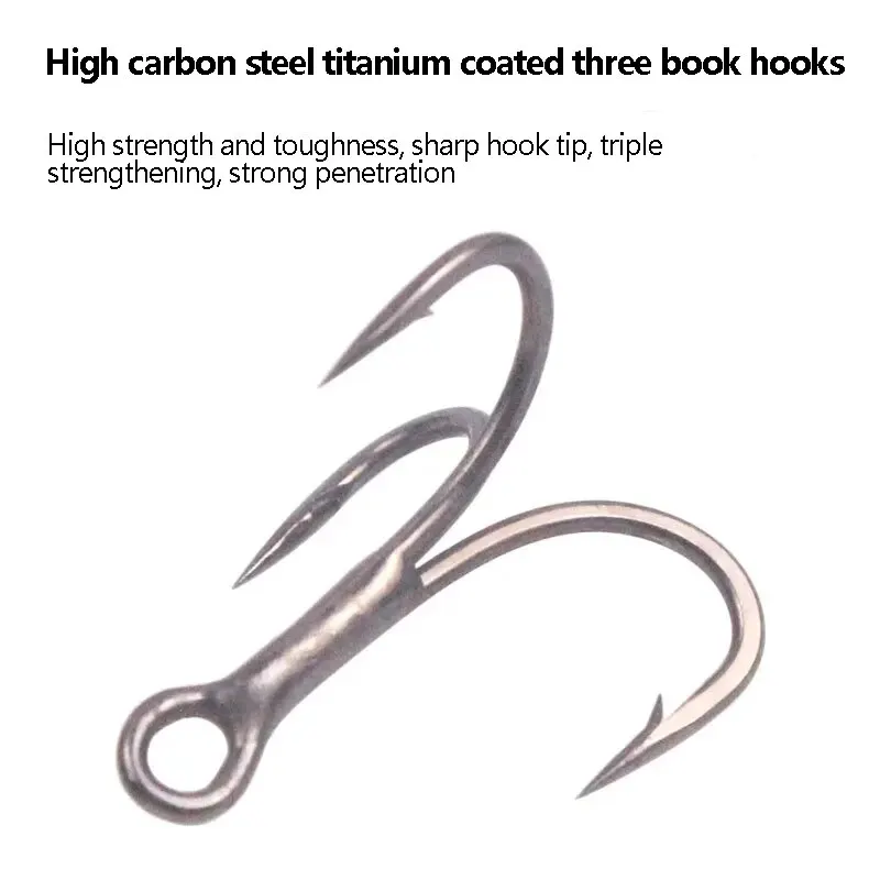 Three Hook High Carbon Steel Titanium Alloy Coating 6066 Three Hook Gun Color Teflon Triple X Reinforcement image 3