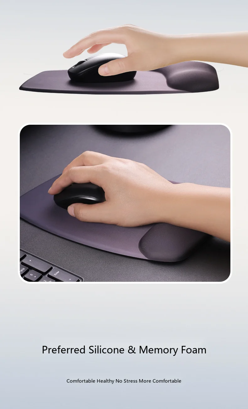 Farbblock-Silikon-Handgelenkauflage Mauspad Ergonomische Schreibtischunterlage für Büro und Gaming 5 Zweifarbige Sets – Detail 2