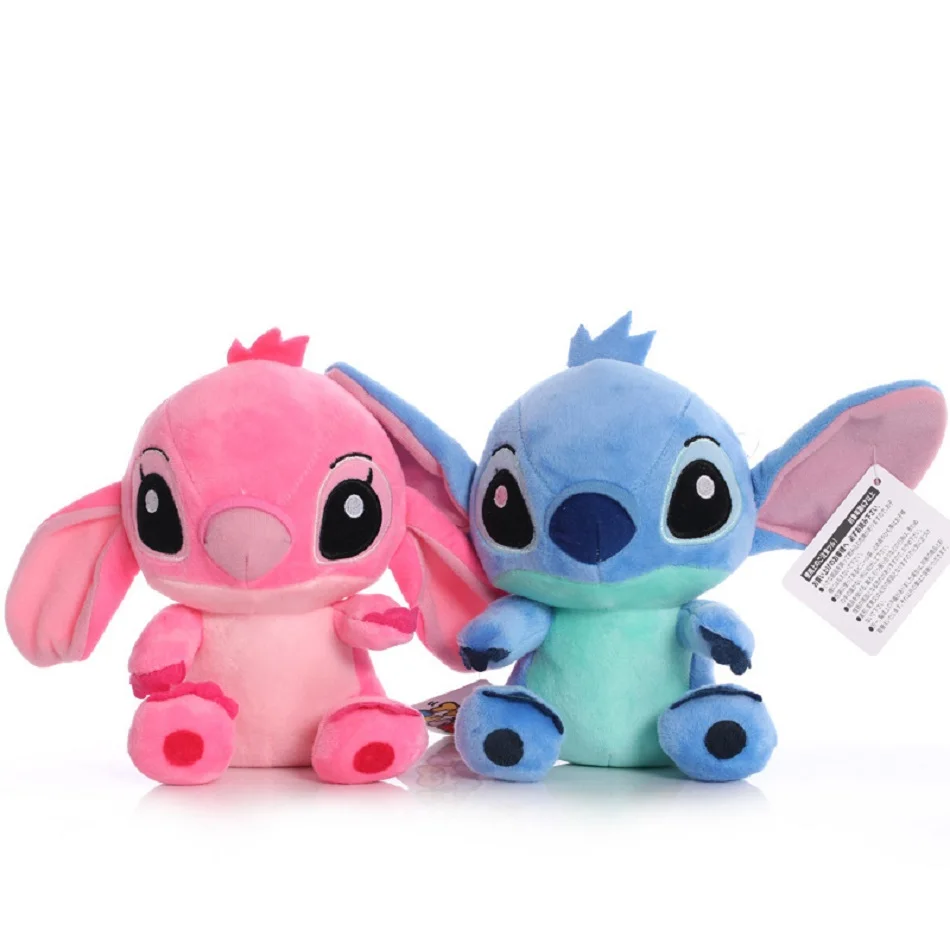 Disney-muñecos de peluche de dibujos animados para niños, peluches de Lilo & Stitch Kawaii de 20CM, Stich de Ángel, regalo