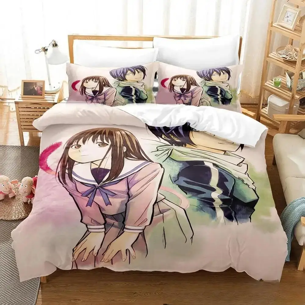 

3D Print Anime Noragami Bedding Set Duvet Cover Bed Set Quilt Cover Pillowcase Comforter King Queen Size Boys Adult Home Textile