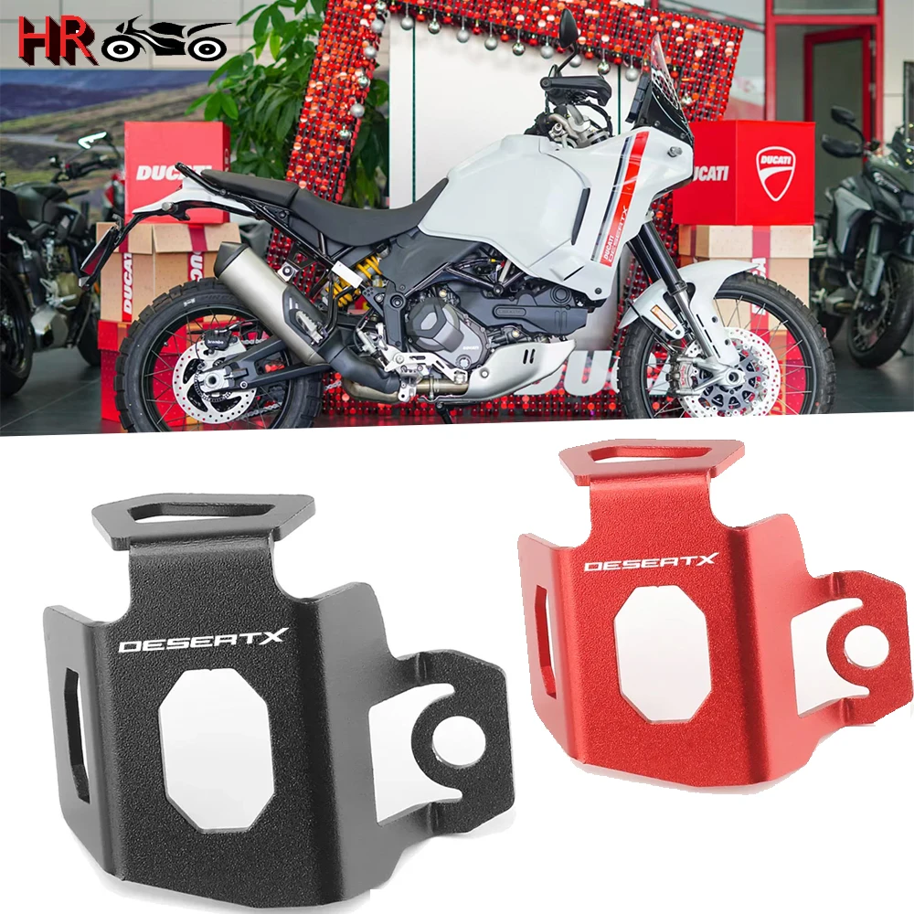 

For Ducati Desert X DesertX 2021 2024 2025 Rear Brake Fluid Reservoir Guard Cover Protector Oil Cup Cap Guard Accessories CNC