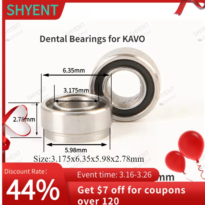 5/10pcs Stepped Ceramic Dental High Speed Bearings for KAVO Handpiece 3.175x6.35x5.98x2.78mm SR144TLKZWN