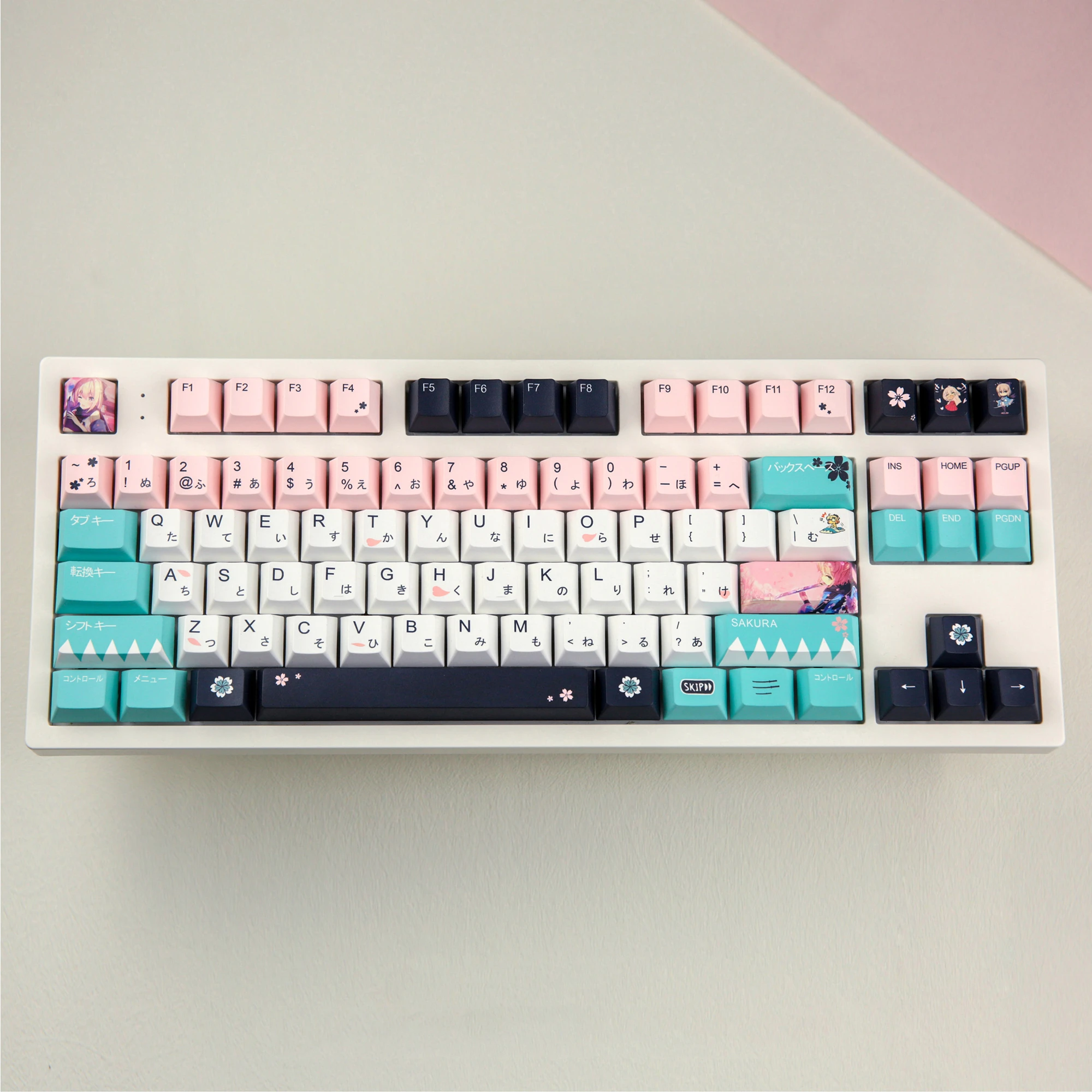 140 Keys/set Cartoon Anime Keycaps PBT Dye Sublimation Key Caps Cherry Profile Fate Okita Souji Keycap For MX Switch Keyboard