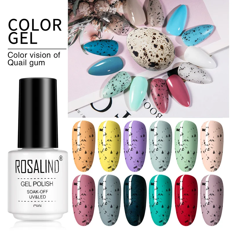 

Rosalind Eggshell Gel Polish Set Semi Permanent Summer Color Gel Hybrid Varnishes UV Nail Art Egg Gel Any Color Base Top Coat