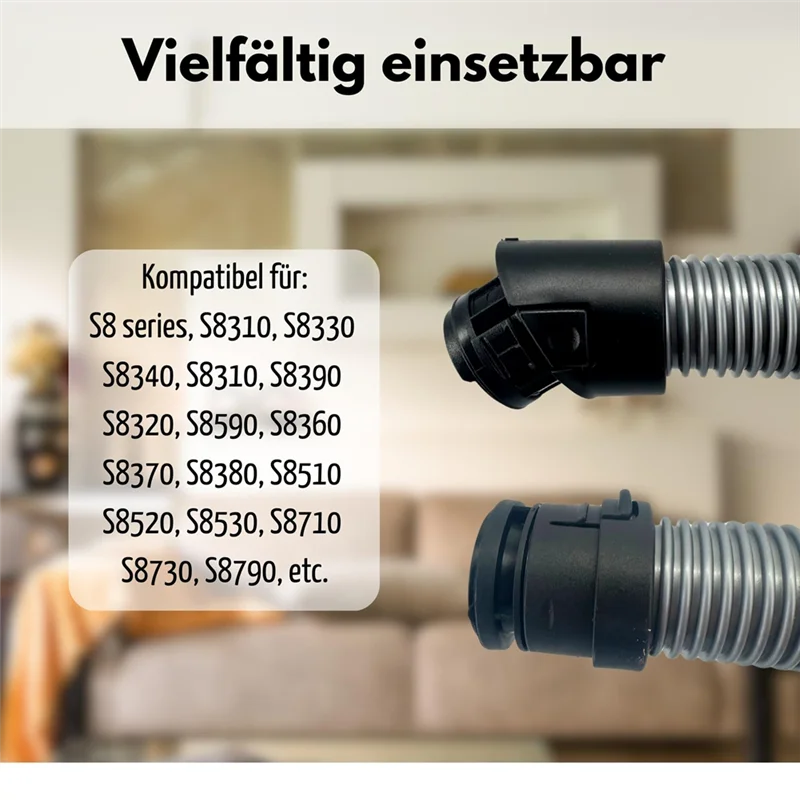 -A90P Vacuum Cleaner Hose Compatible For  S8 S8000 C3 Complete & C3 Compact. Replacement Parts For  1.8 M Standard