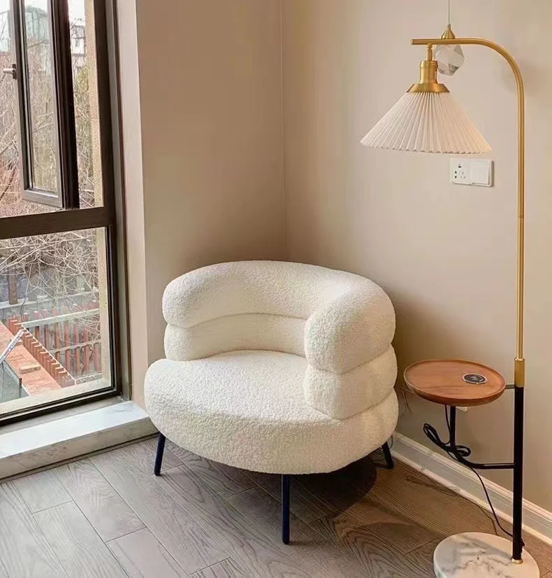 Internet célébrité dossier canapé laine d'agneau paresseux canapé chaise salon chambre vestiaire décontracté maquillage chaise commode chaise