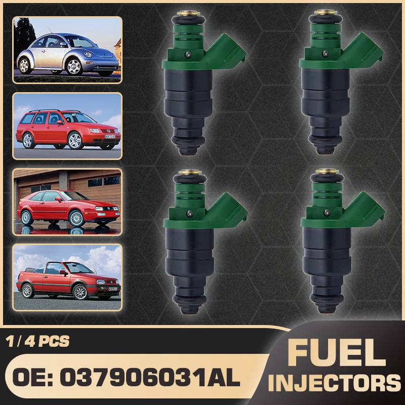 

For Seat Leon Seat Toledo Volkswagen Beetle VW Bora VW Corrado VW Golf A3 A4 037906031AL 4 Cylinders Car Fuel Injectors Nozzle