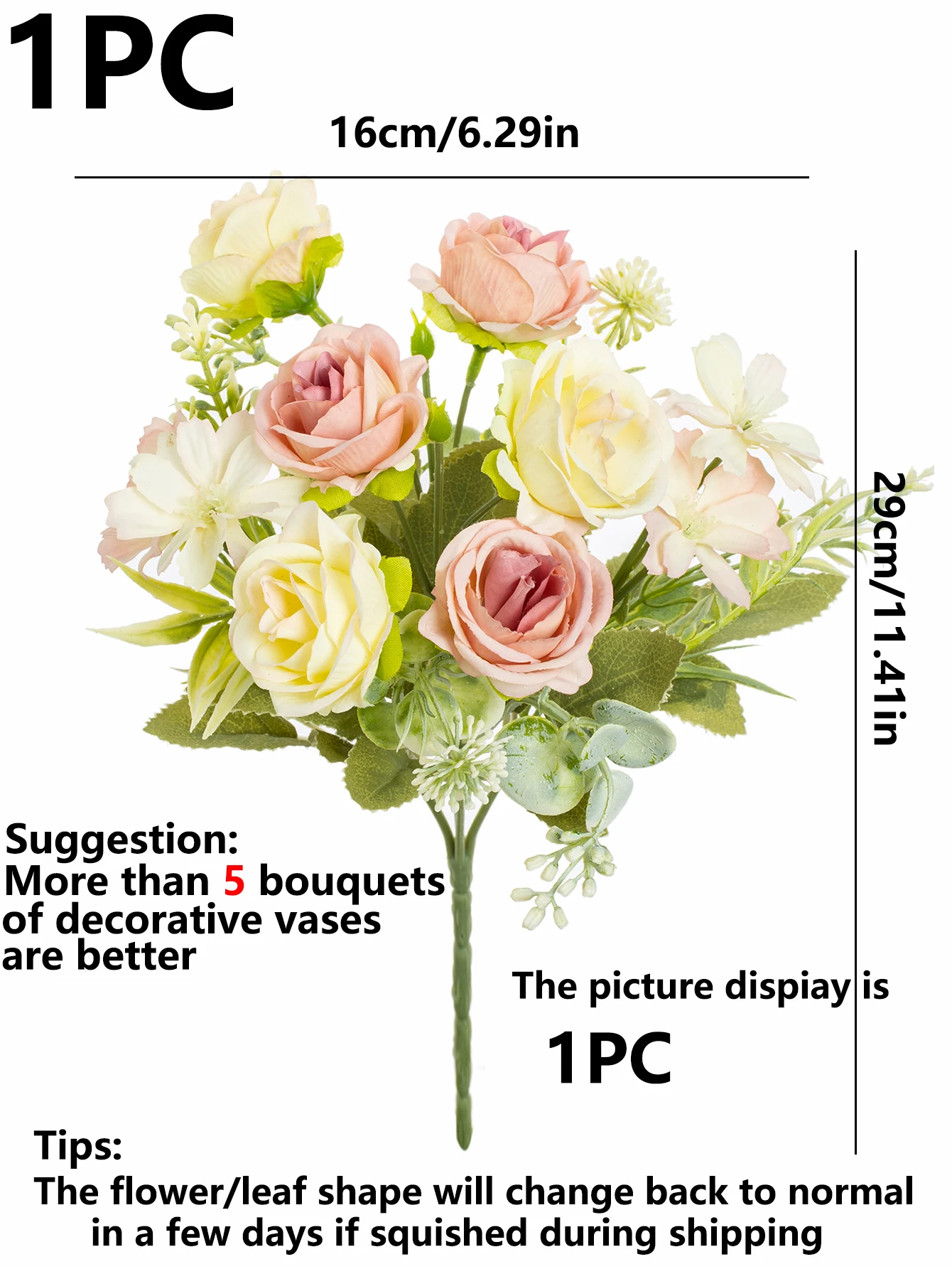 Künstliche Blumen Seidenrosen Hochzeitskranz Heim Tischdekoration Festliche Dekoration Brautstrauß Outdoor Garten DIY Bestseller Geschenk – Detail 8