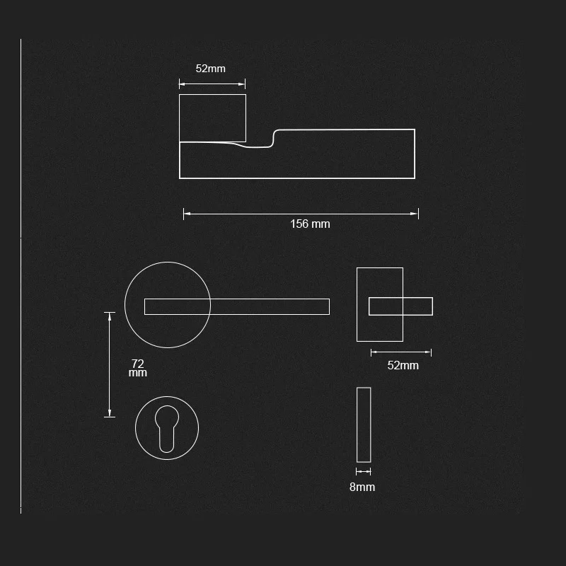 Imagem -05 - Minimalista Couro Luz Porta Fechadura Mudo Dividir Handle Níquel Preto Reunião Quarto Porta Fechadura Luxo Interior