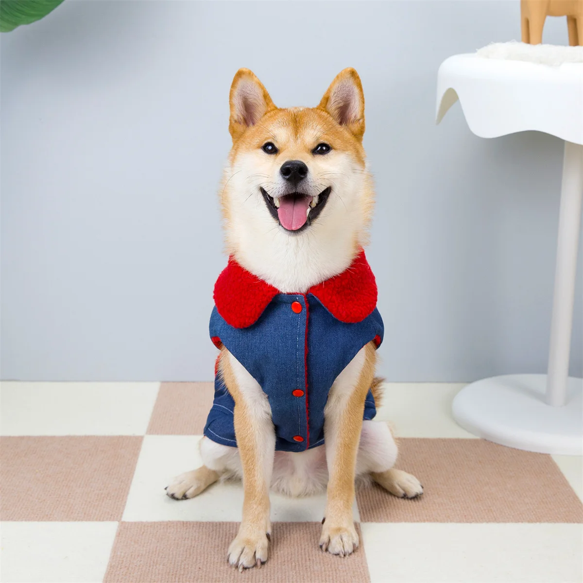 

Warm Dog Jacket Winter Puppy Outfit Autumn Winter Jean Fleece Vest Coat for Small Breeds Yorkie Pet Clothes