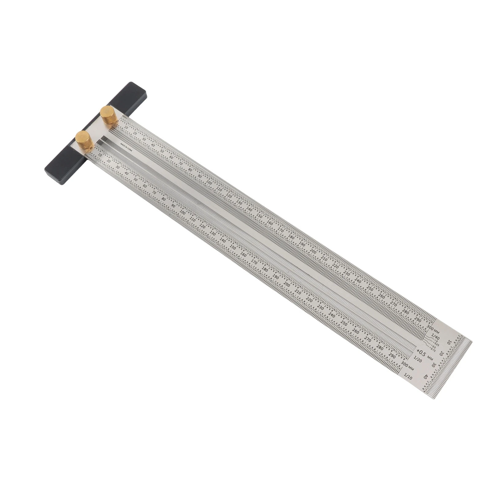 Hole Ruler Stainless Steel Line T Type Scale TRule Tool Measuring Industrial Supplies 300mm