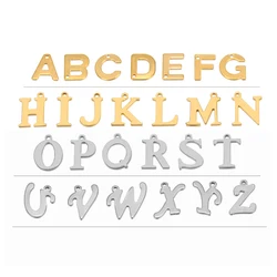 100pcs Randomly Stainless Steel Gold Color Letter Charm A-Z Alphabet Beads Pendants for DIY Bracelet Jewelry Necklace Making