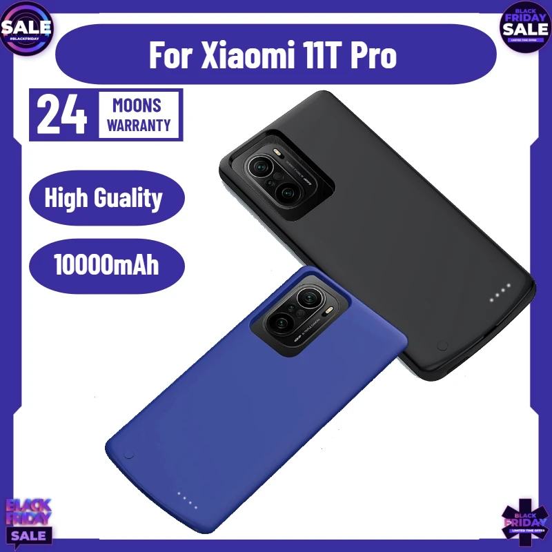 

Чехол-аккумулятор 10000 мАч для Xiaomi 11T Pro: портативный, тонкий, силиконовый, противоударный чехол-павербанк для телефона