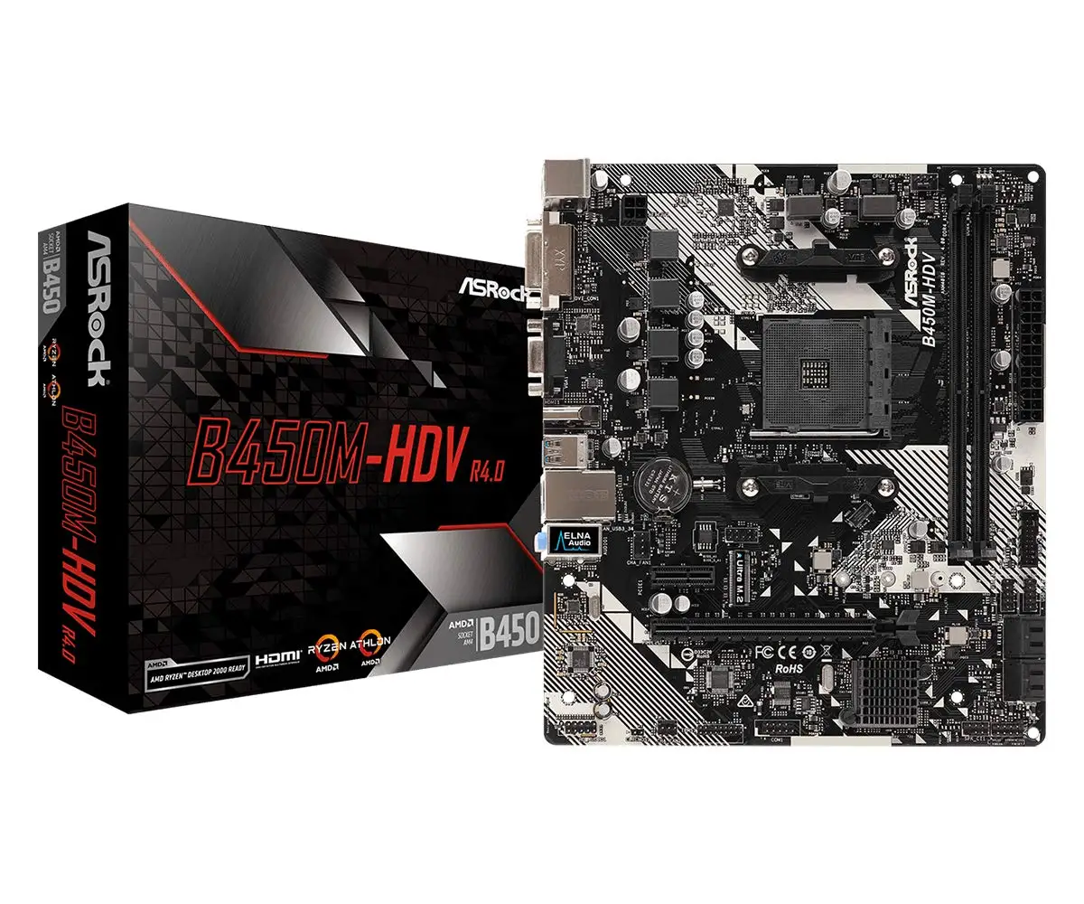 

B450M-HDV R4.0 AM4 A MD Promontory B450 SATA 6Gb/s Micro ATX Motherboard