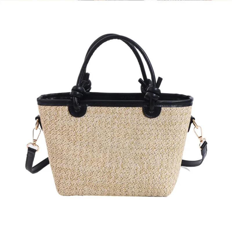 Bolsos de hierba bohemios de verano para mujer, bolso de mano de playa, bolso de hombro de diseñador, monederos y bolsos cruzados para vacaciones,