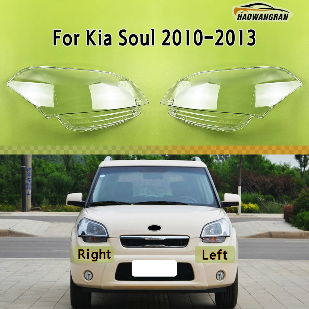 

For Kia Soul 2010 2011 2012 2013 Headlamp Lamp Shell Headlight Cover Transparent Lampshade Plexiglass Replace Original Lens