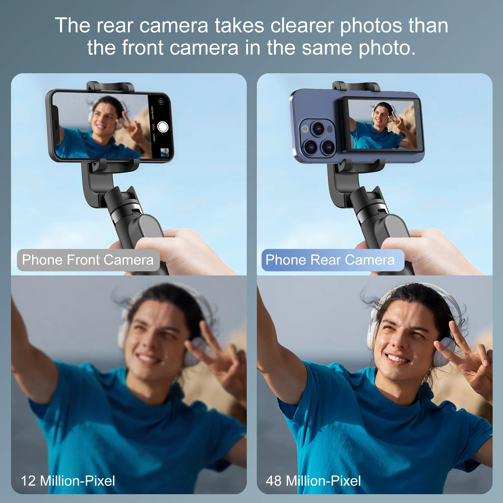 

Mobile phone selfie, wireless same-screen device, magnetic rear live streaming split-screen monitor, selfie assistant