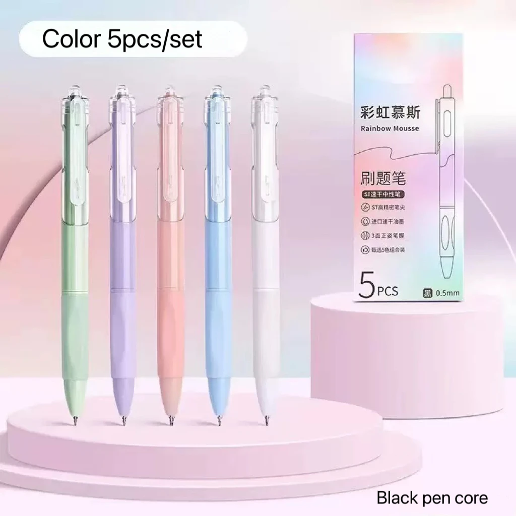 

5 шт./компл. ST головка для чистки тестовой ручки пресс нейтральная скорость ручка для сушки студенческий экзамен офисная ручка для подписи черная ручка с сердечником