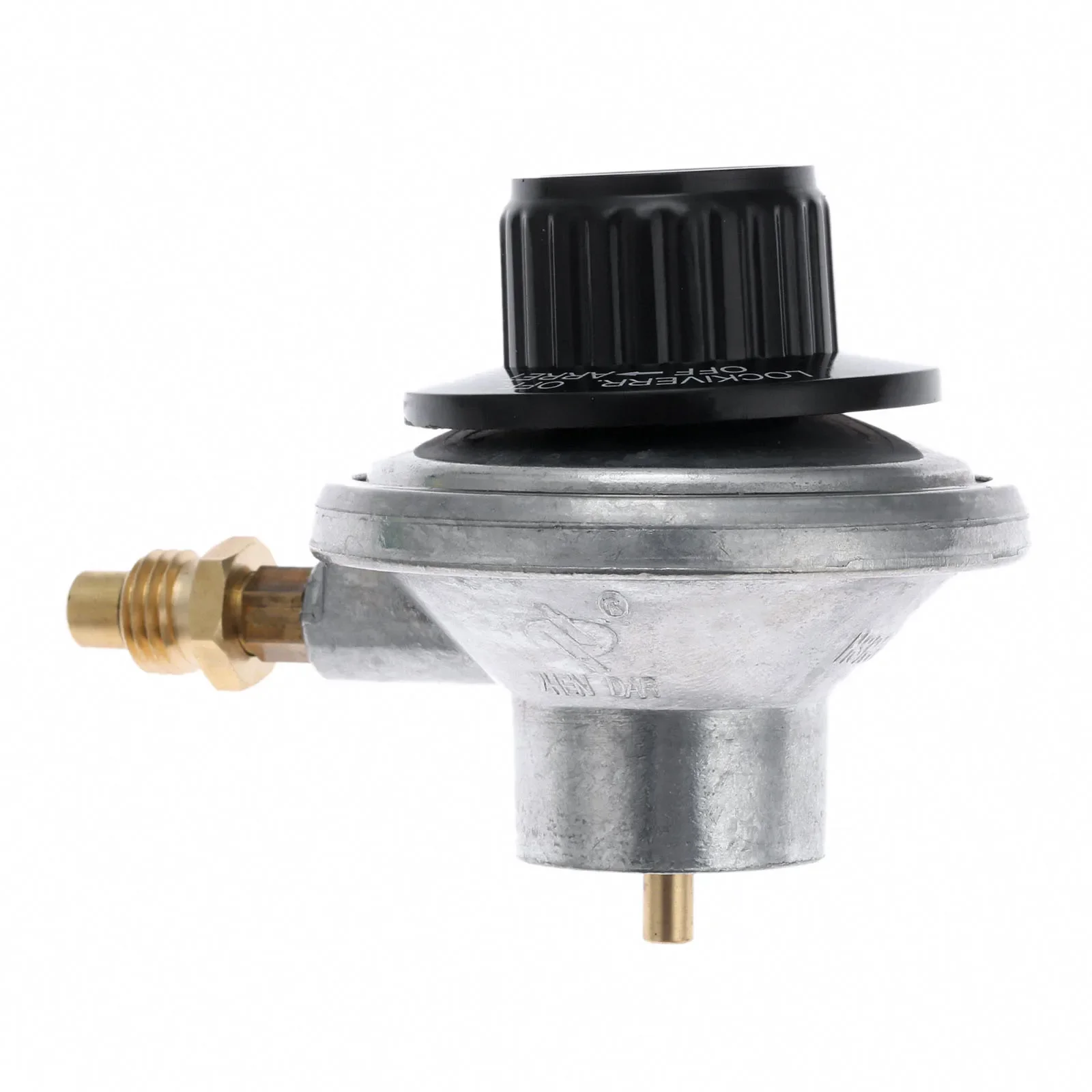 One Pound Propane Low Pressure Gas Regulator Valve Adjustable Control Kit Outlet Male M12*1 Thread 0.7mm Nozzle Inlet 1"-20 UNEF