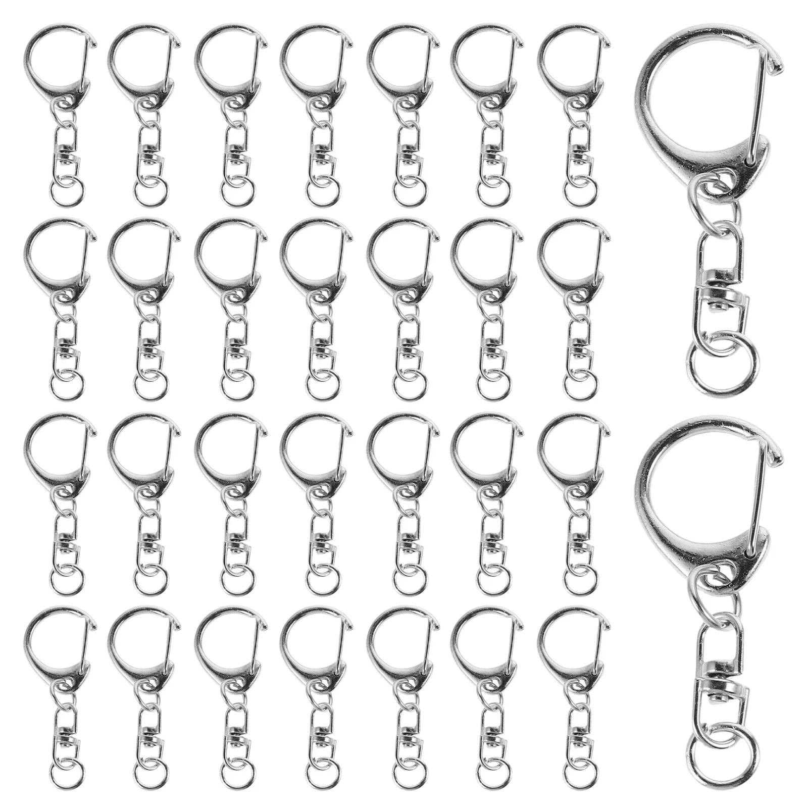 

50Pcs Rotatable Clasps Durable Alloy Swivel Keychain Clips Hooks DIY Craft Accessories Metal Rings Connectors Swivel Snap Hook