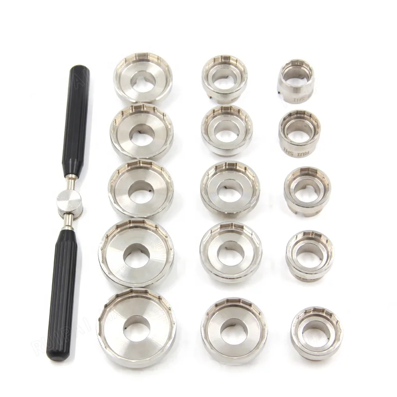 High Quality 15pcs Stainless Steel Watch Case Opener Tool Set for Brl Watch Case Removing