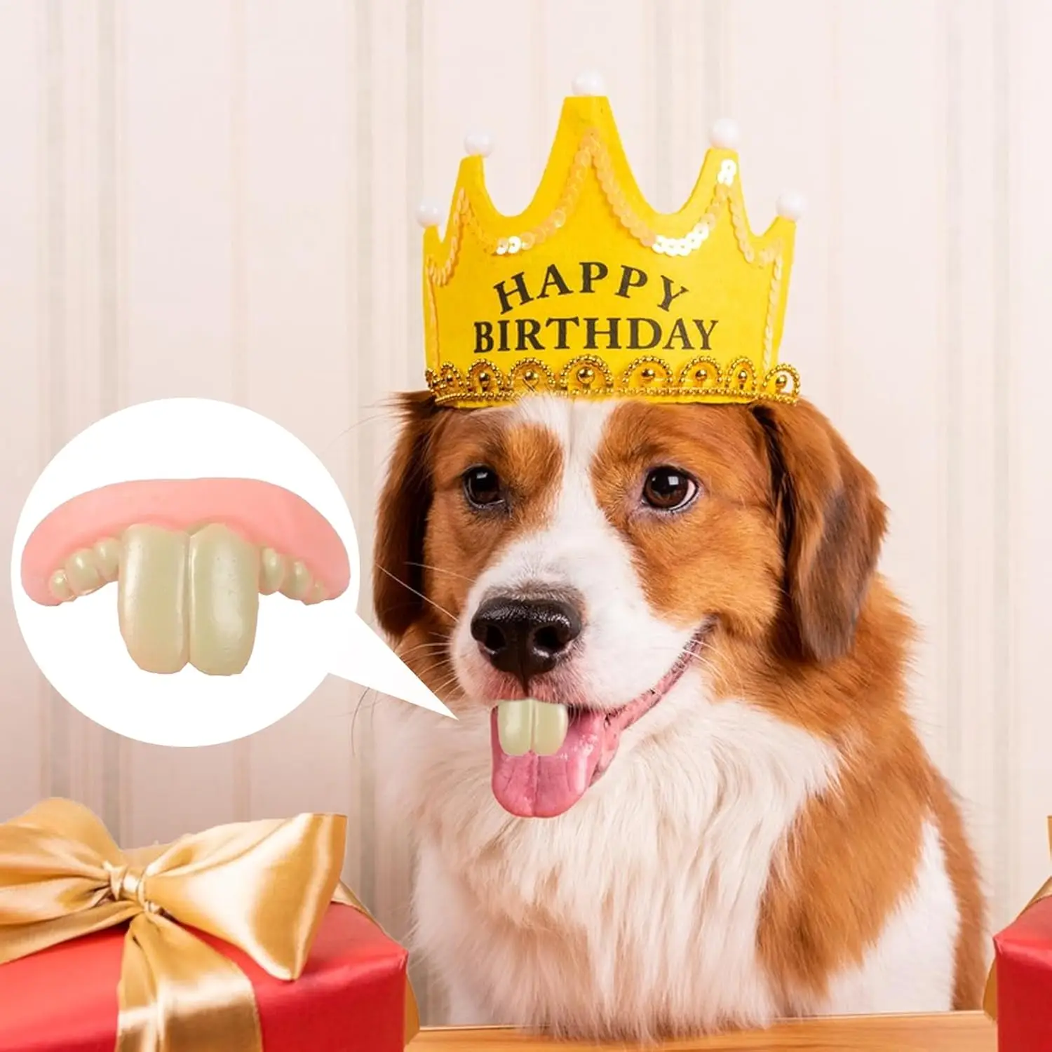 Prothetisch speelgoed voor honden Grappig siliconen speelgoed voor valse tanden Hondentandapparaat Hondenspeelgoed Grappig speelgoed Speelgoed met hondentandapparaat