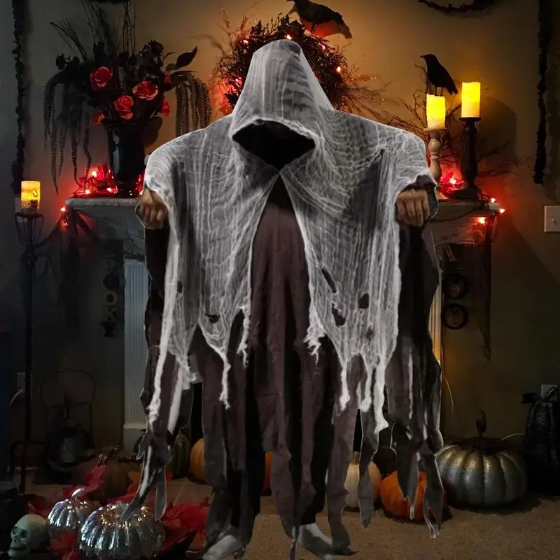 Unisex Halloween Ghost Dementors Cosplay Kostuum Gothic Horror Zombie Gescheurde Capes Met Capuchon Dag Van De Dode Partij Rekwisieten Mantels