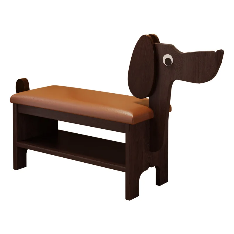 Shoe changing stool household entrance shoe rack one stool multi-purpose cartoon rental house with storage stool rack