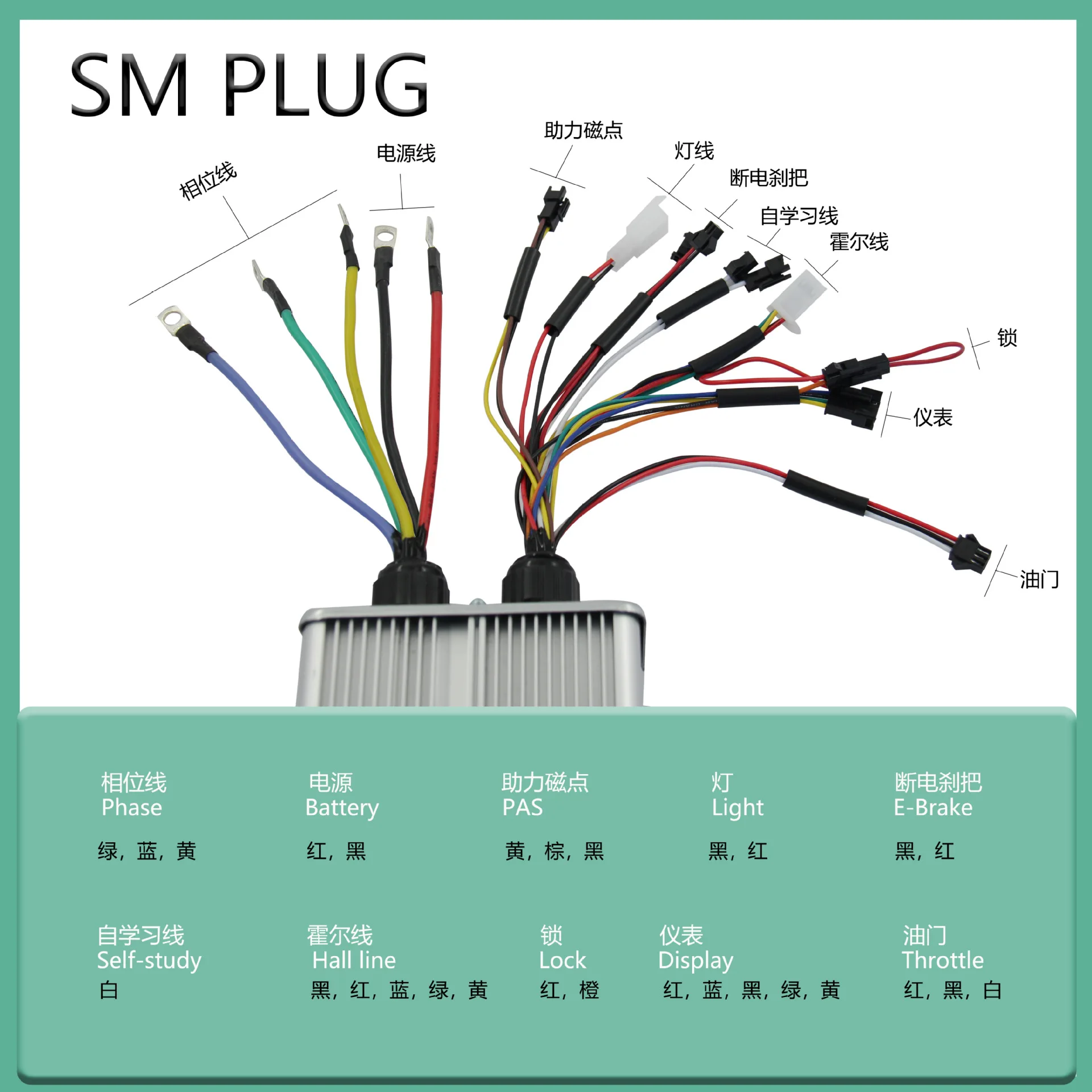 48V 52V 60V 72V Controller Bike 18-Tube JN 60A Dual-Mode Controller with Self Learning Function for 1000/1500/2000W/3000W Motor