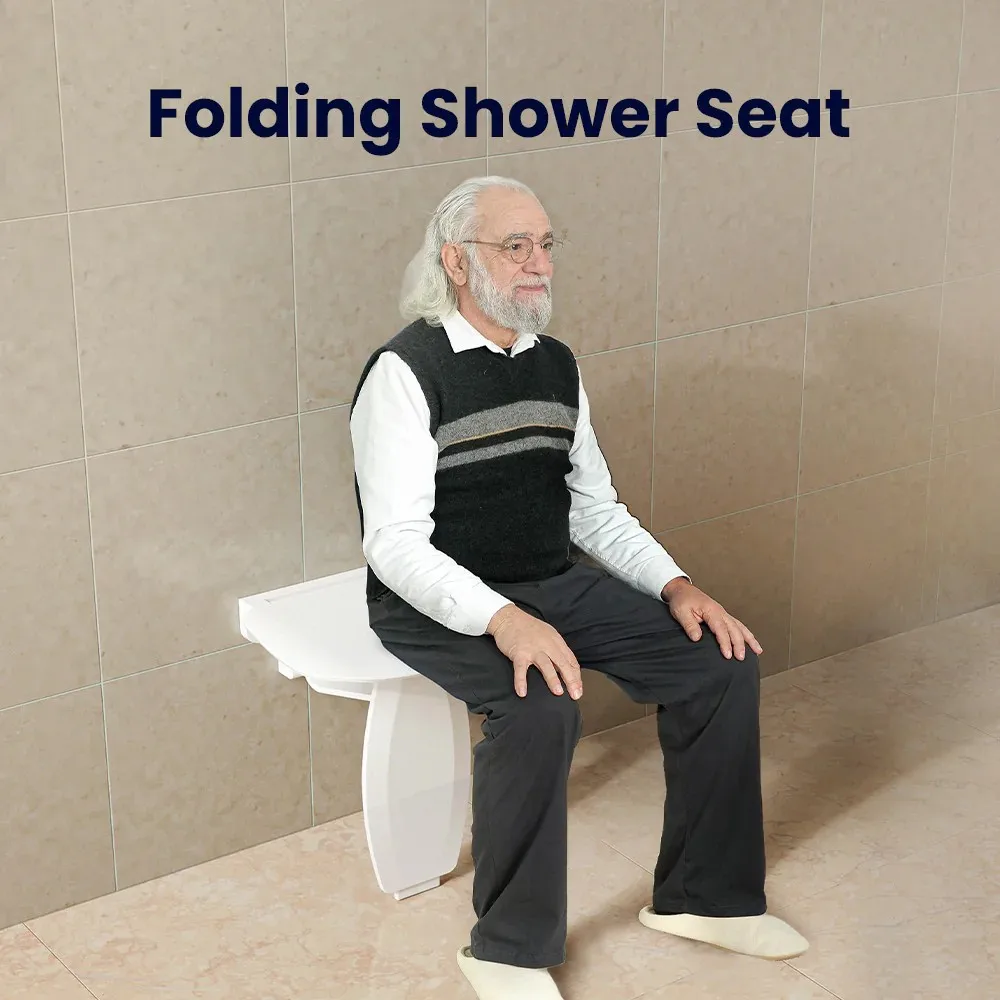 Factory Custom Bathroom Non-slip Wall Mounted Folding Shower Seat For The Elderly