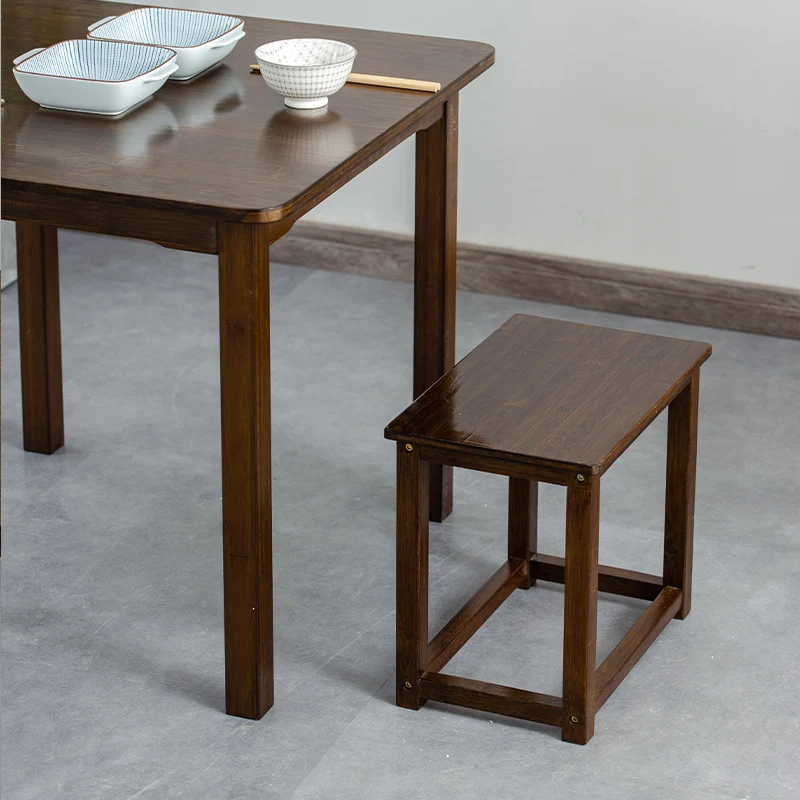 Black walnut dining table, solid wood square table, small household dining table, square learning, bamboo square