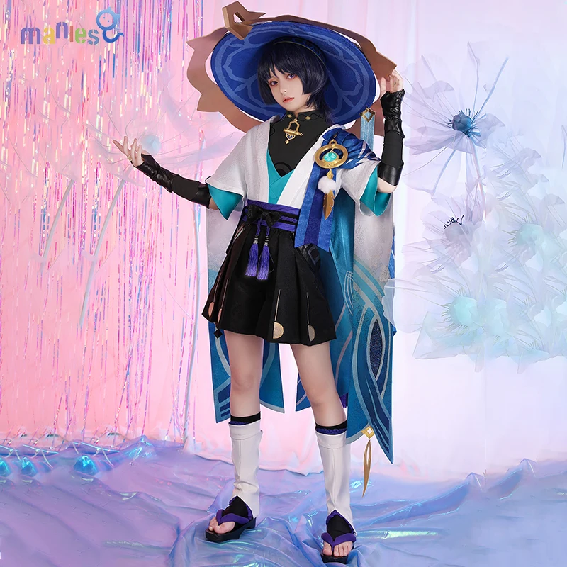 

Manles Wanderer Genshin impact Cosplay Scaramouche Costume Wanderer Scaramouche Hat Suit Halloween Cosplay