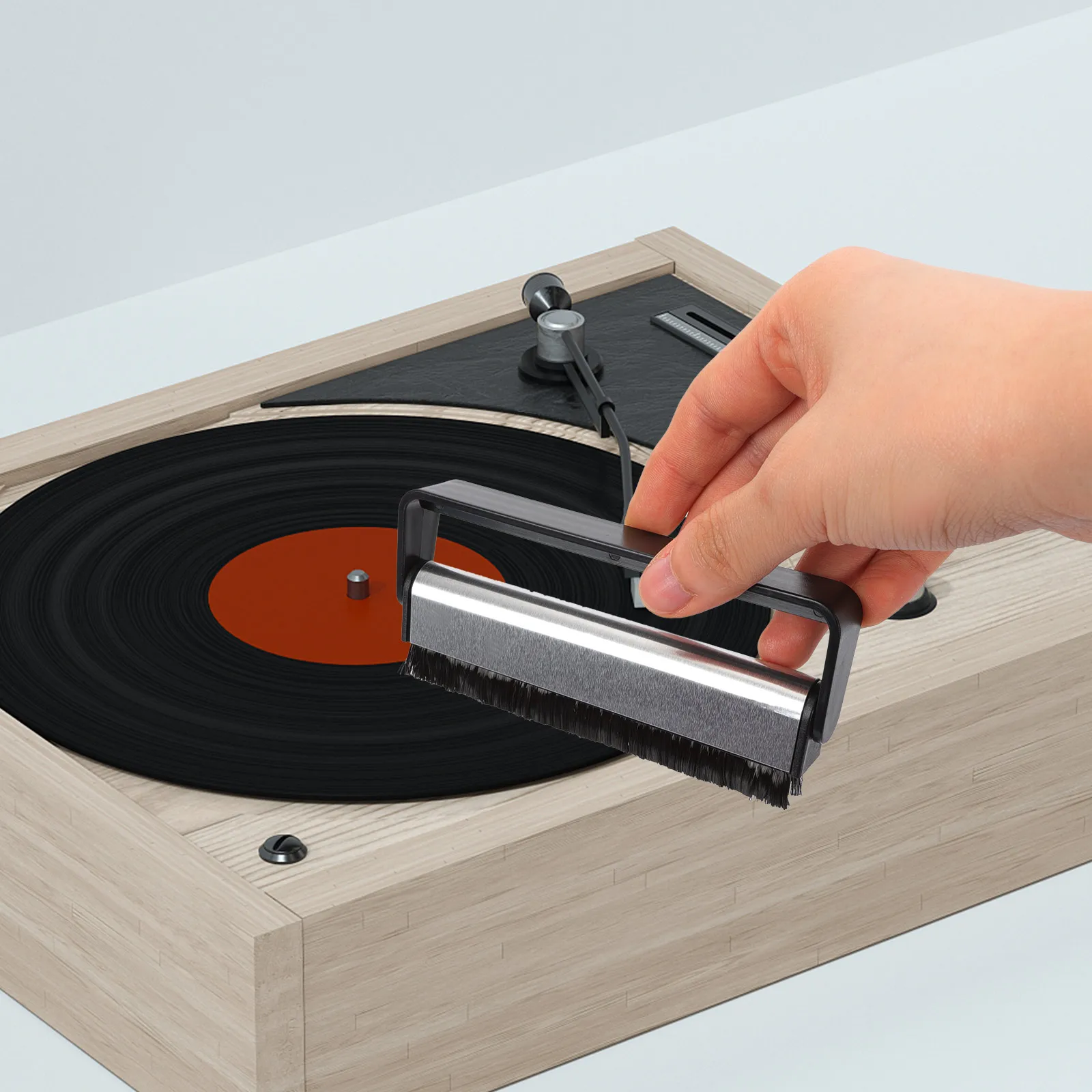 

Vinyl Record Cleaning Brush Accessories Dust Hair Phono Player Cleaner Anti Static Bristles Protect Extend Life Safe Non Scratch
