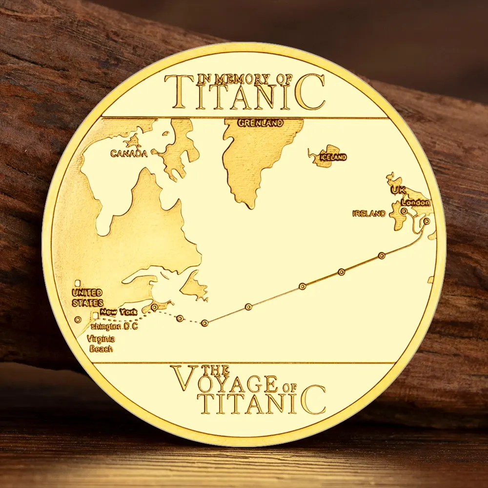 Monedas Conmemorativas del Incidente del RMS Titanic, Bañadas en Oro, Regalo Creativo Conmemorativo del Titanic